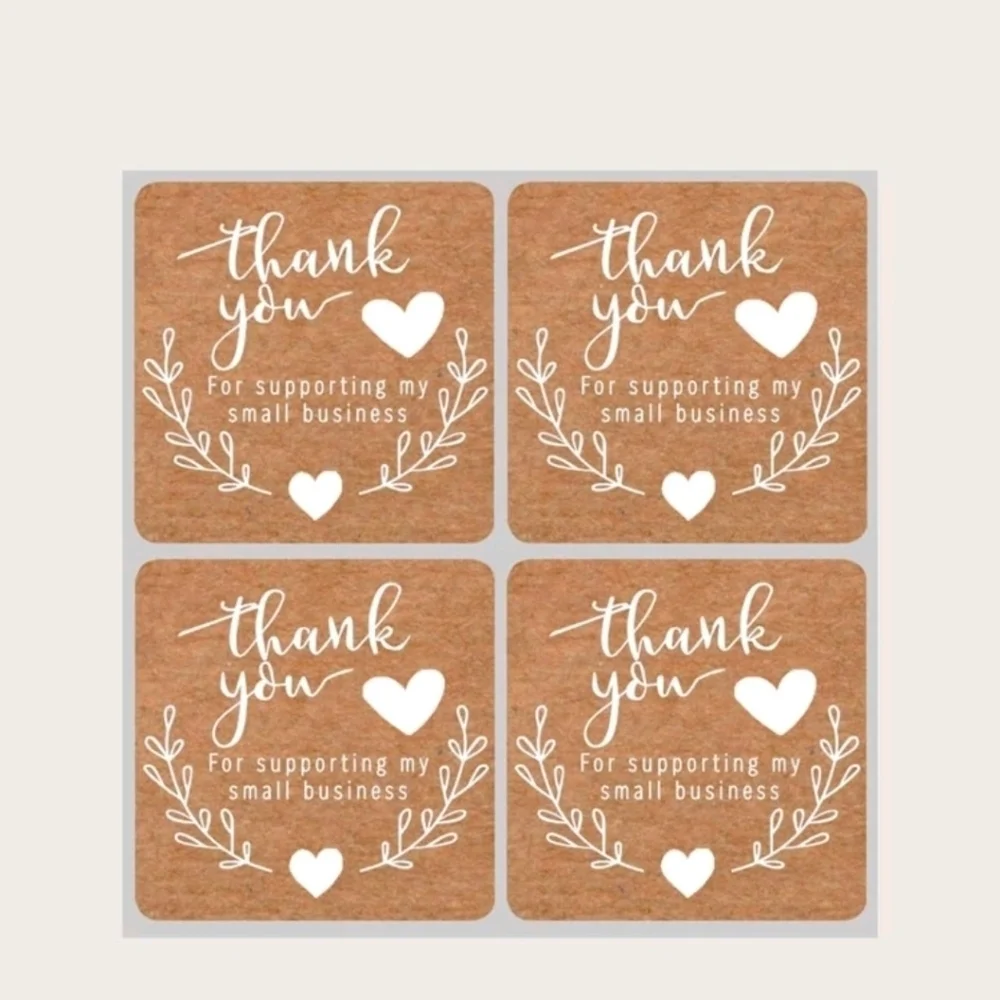 ✨️🤎 60 Thank You”  brown Square Stickers ✨️🤎